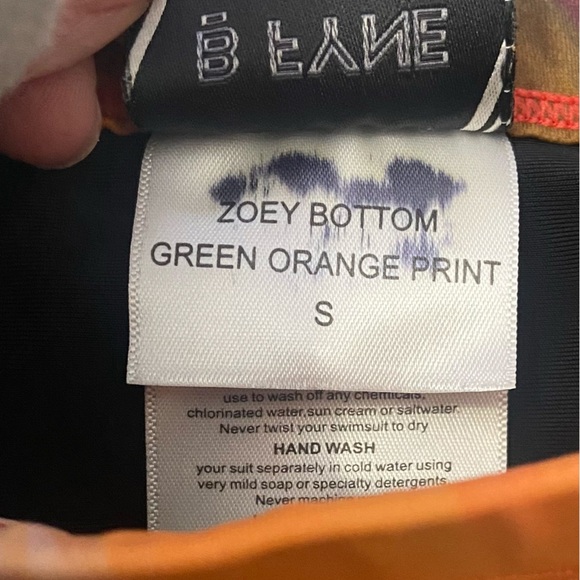 New! BFyne Zoey Green Blue Orange Print Bikini Bottom 10619 - Picture 9 of 10